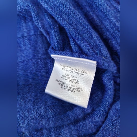 Beatrix OST Cobalt Blue V Neck Asymmetrical Sweater/Top , Size Small - Picture 8 of 8